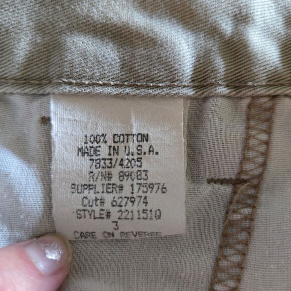 Vintage 90s Y2K L.E.I. Juniors Size 3 Tan Khaki Surplus Cargo Pants Made In USA - Picture 7 of 11